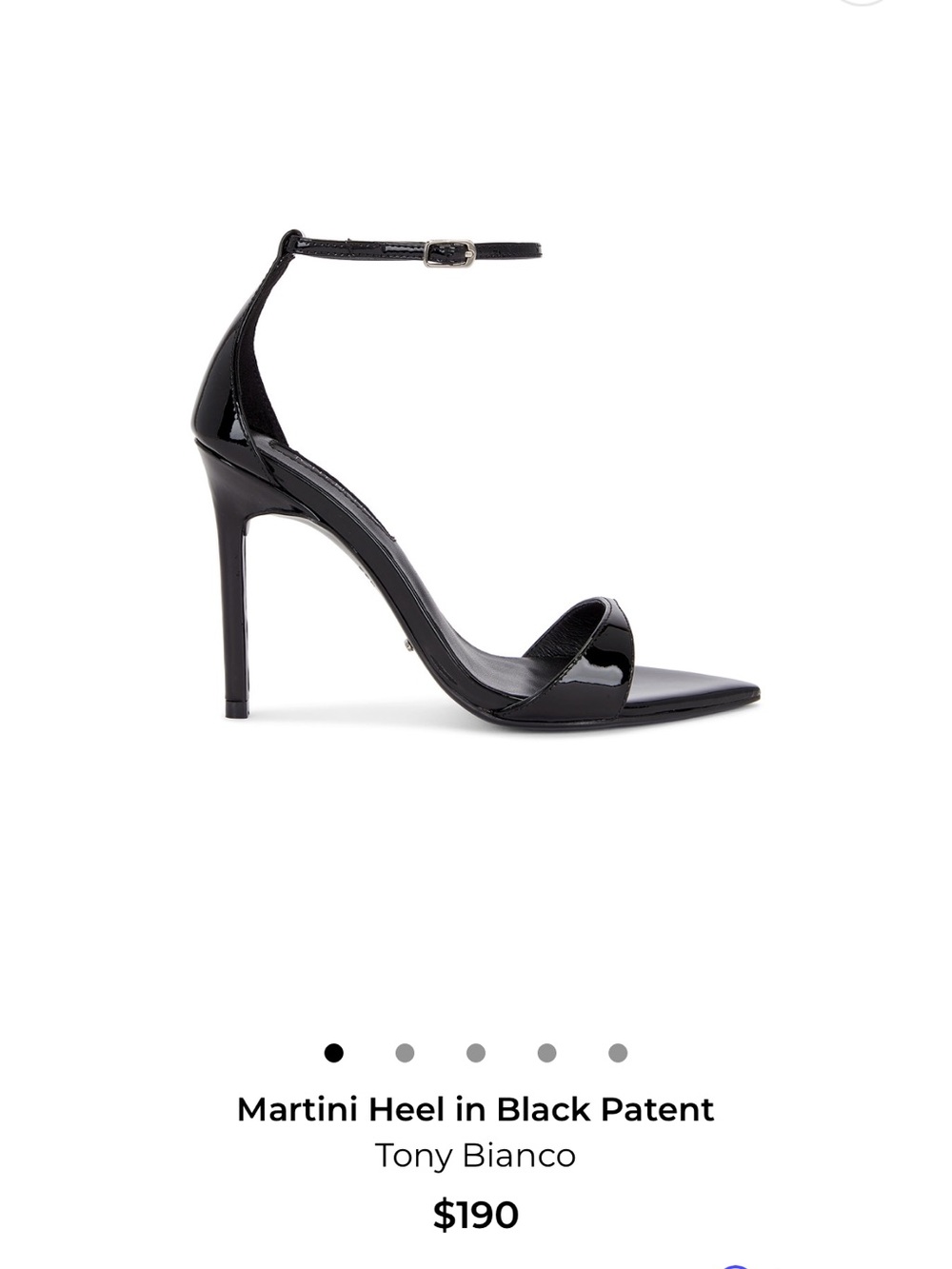Tony Bianco Black Patent Ankle-Strap Stiletto Heel
